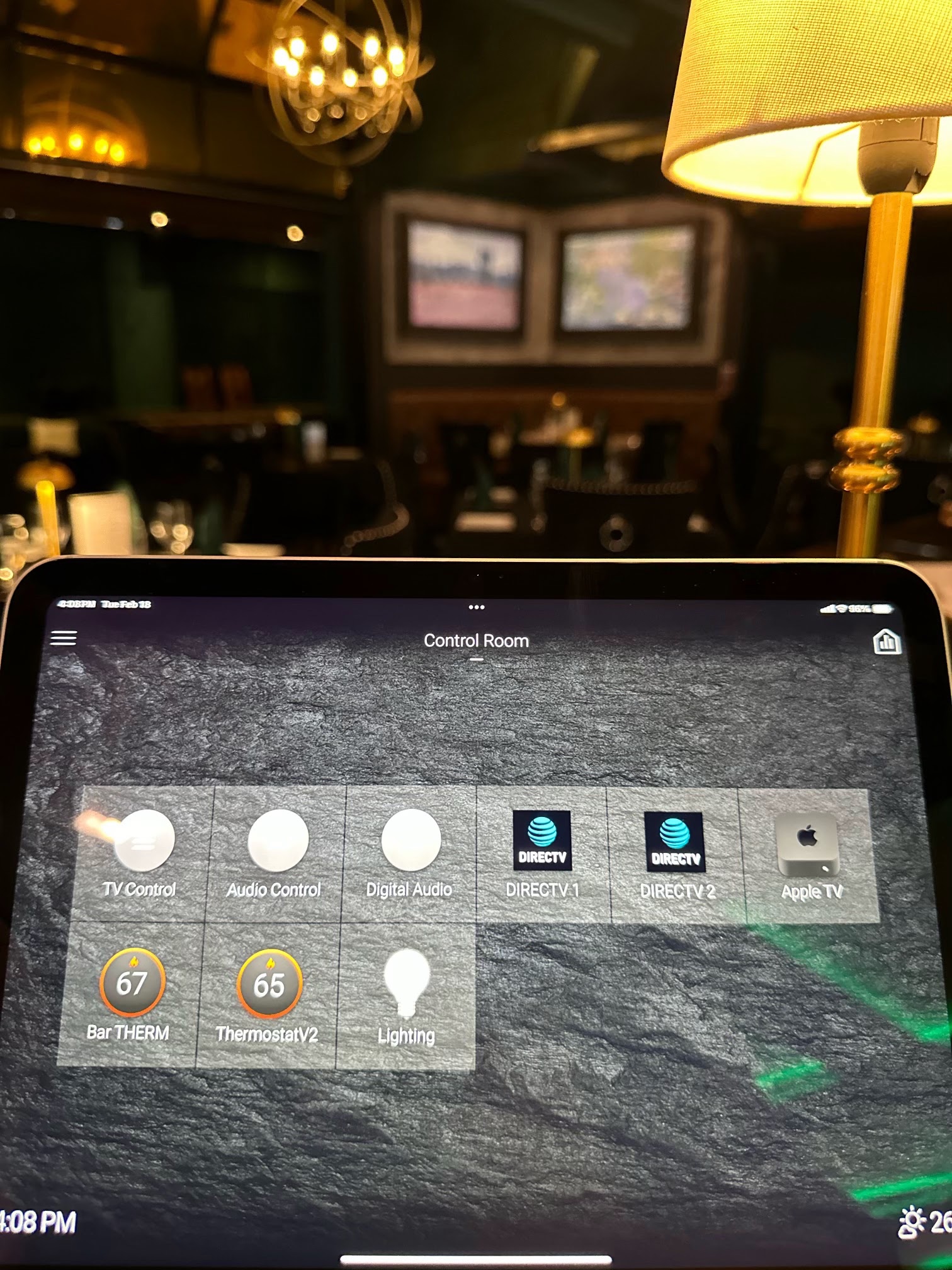 Integrated commercial control interface in a restaurant