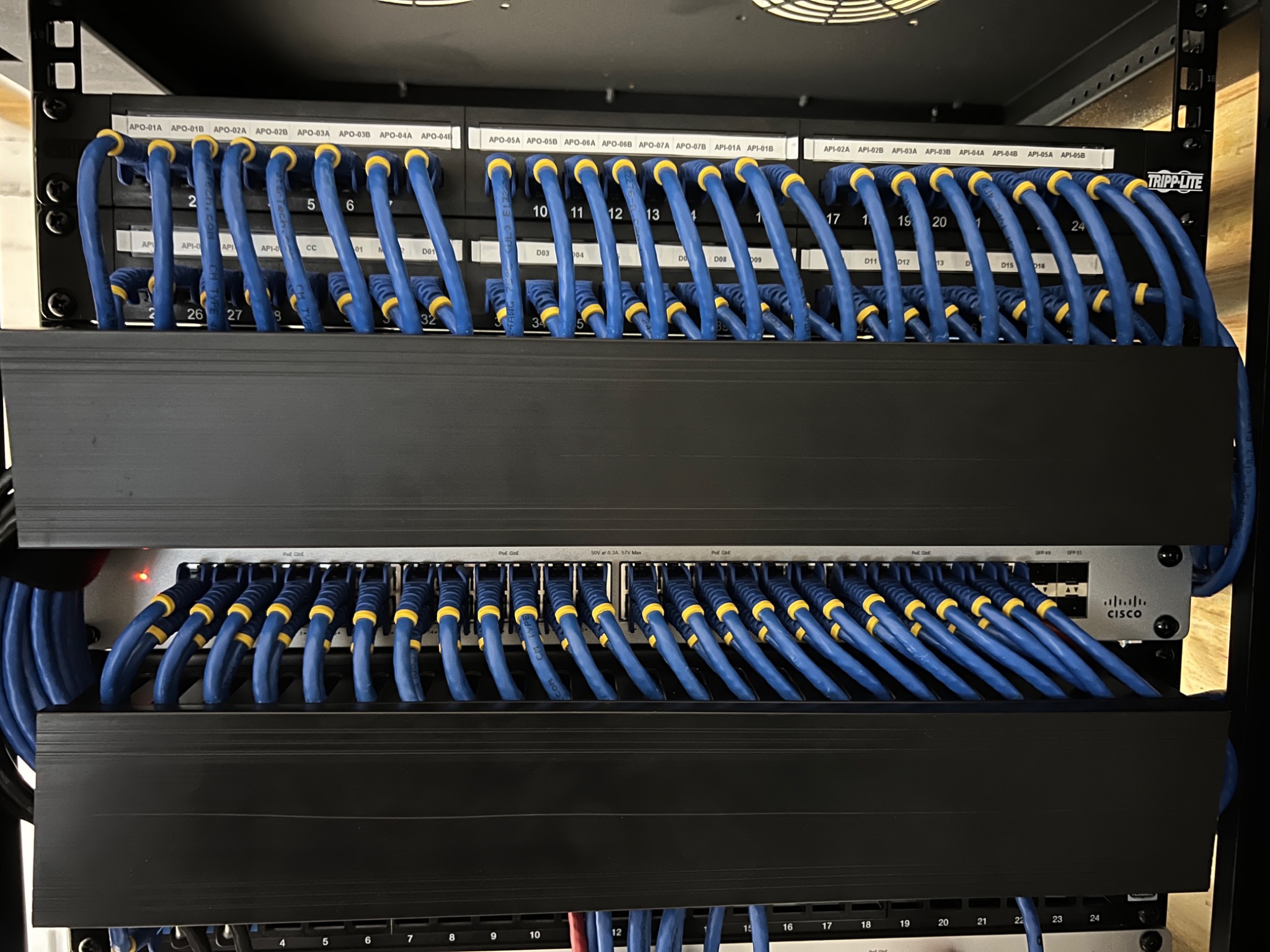 Commercial network infrastructure rack