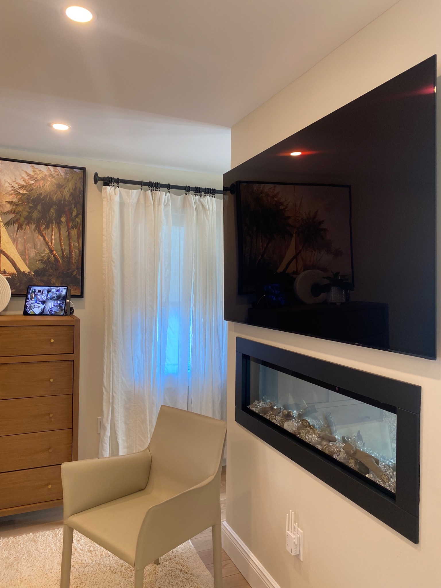 TV and fireplace installation